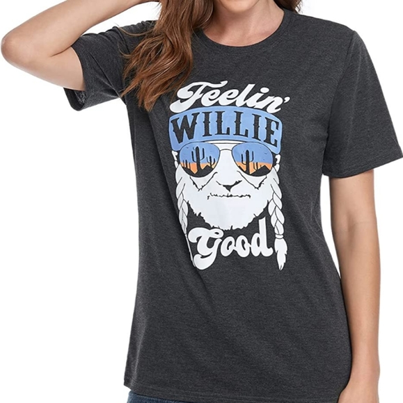 New Feelin Willie Good Graphic T-Shirt Top - Picture 3 of 6